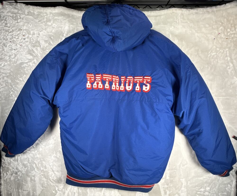 LG NEW ENGLAND PATRIOTS VINTAGE STARTER JACKET RARE 80’s Side Zip